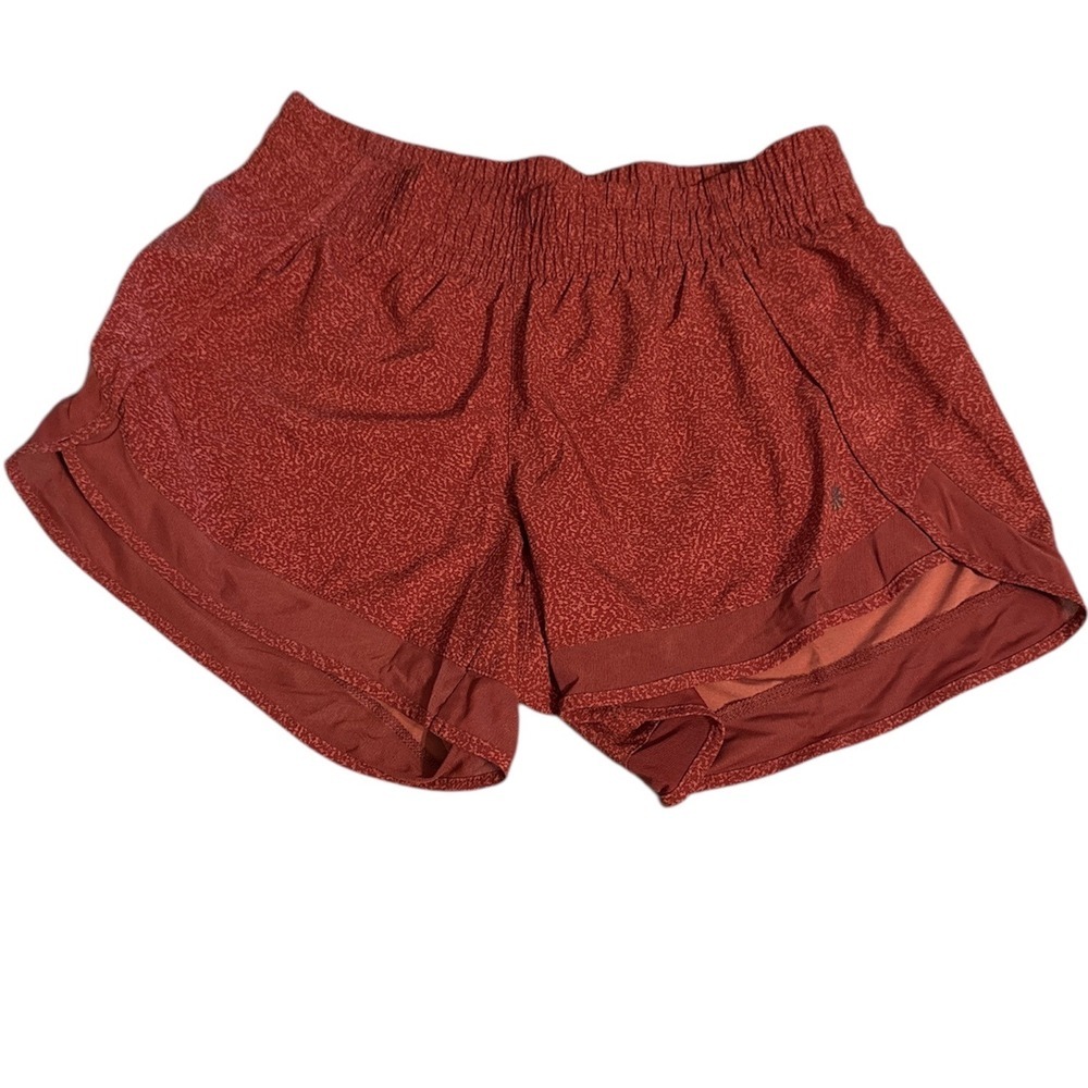 Athleta Mesh Racer Run Short 4 burnt orange Athletic Running Shorts XS - Picture 1 of 3